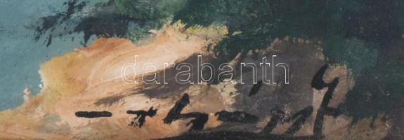 Olvashatatlan jelzéssel: Tükröződés. Olaj, karton, üvegezett fa keretben. 35x48 cm