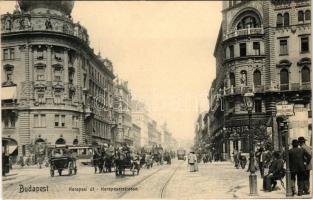 Budapest VIII. Kerepesi út, villamos, Pesti Hazai Első Takarékpénztár, drogéria, B.K.V.T. átszállóhely, megálló