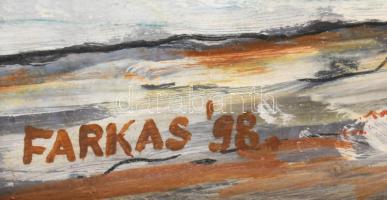 Farkas jelzéssel: Körös torok. Olaj, farost, dekoratív keretben 50x65 cm