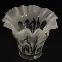 2 darab régi üveg lámpabúra, d: 13-20 cm