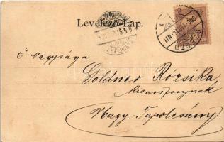 1900 Szeged, Széchenyi tér a városházával télen. Endrényi Imre kiadása (EK)