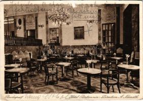 1931 Budapest VI. Hotel Britannia szálloda kávéháza, kávézó, A. Németh igazgató, belső. Szondy söröző. Teréz körút 39. (felületi sérülés / surface damage)