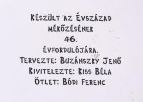 2000 Évszázad Mérkőzése emlékkorsó. Tervezte: Buzánszky Jenő. Felületi sérüléssel, m: 22 cm