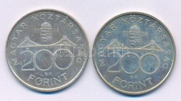1994. 200Ft Ag "Deák" (2x) T:AU,XF patina Adamo F13.1