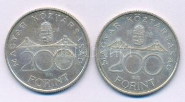 1994. 200Ft Ag "Deák" (2x) T:AU,XF patina Adamo F13.1