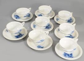 cca 1930 Rosenthal "Maria" 8 személyes teás csésze készlet alátéttel. Jelzett, hibátlan, d: 16 cm