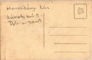 Budapest VII. Marczibányi ház, makett, modell. Károly körút 5 - Dob utca sarok. photo (gyűrődés / cr...