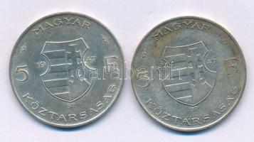 1947. 5Ft Ag "Kossuth" (2x) T:VF patina Adamo F8.1