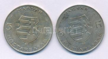 1947. 5Ft Ag "Kossuth" (2x) T:VF patina Adamo F8.1