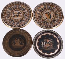 4 darab egyiptomi stílusú dísztál, d:22 cm