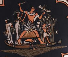 4 darab egyiptomi stílusú dísztál, d:22 cm