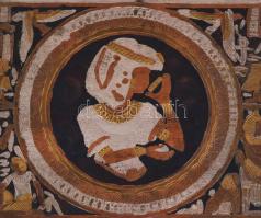 Egyiptomi stílusú fém tálca, 40x19 cm