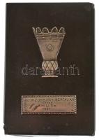 1937. "Horthy Kupa" jelzetlen Ag kupa formájú lemezplakett (25x40mm) és "Mélt. Dr. Zombory Bertalan úrnak a MUSZ 1937." jelzett Ag lemezplakett "Ludvig" gyártói jelzéssel (44x15mm) fekete márványtalapzaton (73x109x20mm) T:XF márványon kisebb sérülések