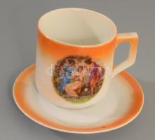 3 darab csésze alátéttel, közte 2 Zsolnay