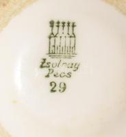 3 darab csésze alátéttel, közte 2 Zsolnay