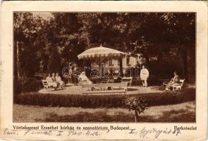 1929 Budapest XII. Vöröskereszt Erzsébet Kórház és szanatórium, parkrészlet (EB)