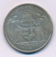 1930. 5P Ag "Horthy jobbra" T:VF patina
Adamo P8