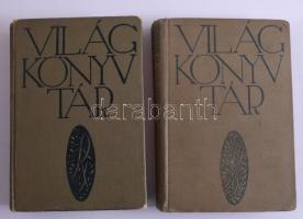 Világkönyvtár két kötete - Henri Bergson: A nevetéstanulmány [...]. 1913, Révai. + Strinberg: Történelmi miniatűrök. 1912, Révai. Kiadói egészvászon kötés, gerinc sérült, kopottas állapotban.