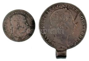 Ausztria 1862A 1T Ag "Ferenc József" füllel és forrasztásnyommal + 1893. 1K Ag "Ferenc József" T:VG,F Austria 1862A 1 Thaler Ag "Franz Joseph" with ear and soldering mark + 1893. 1 Corona Ag "Franz Joseph" C:VG,F Krause KM#2244, KM#2804