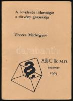 Zhores Medvegyev: A levelezés titkosságát a törvény garantálja. Bp., 1985, ABC &amp; MO. Kiadói papírkötés, jó állapotban.