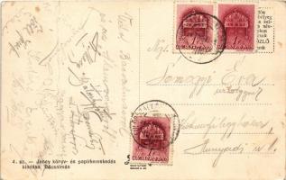 1942 Bácsalmás, M. kir. áll. polgári fiú- és mezőgazdasági középiskola, Gróf Apponyi tér, Csauscher ...