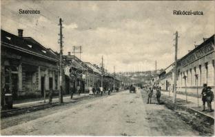 1926 Szerencs, Rákóczi utca, Takarékpénztár, üzletek. Schönfeld Zoltán kiadása (EK)