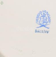 Herendi Apponyi zöld mintás ékszertartó tálka, jelzett, hibátlan, d: 10 cm