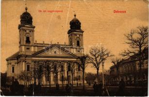 1916 Debrecen, Református nagytemplom, piac (fa)
