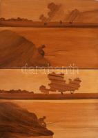 2 darab intarziakép, 16x23 cm