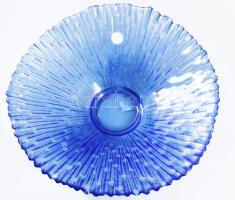 Királykék üveg kínáló, hibátlan, d: 25 cm