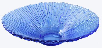 Királykék üveg kínáló, hibátlan, d: 25 cm