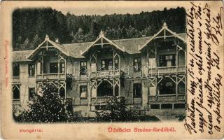 1901 Stószfürdő, Stoósz-fürdő, Kúpele Stós; Hungária szálloda, nyaraló. Wlaszlovits Gusztáv kiadása / spa hotel, villa (EK)