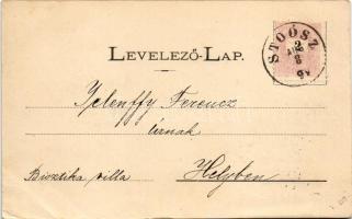 1899 Stósz, Stoósz-fürdő, Stós; Fő tér, templom. Wlaszlovits Gusztáv kiadása / main square, church (...