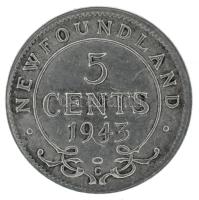 Kanada / Új-Fundland 1943. 5c Ag "VI. György" T:AU kis patina
Canada / Newfoundland 1943....