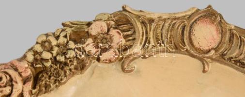 Josef Strnact 2 darab plasztikus vármintás dísztányér. Jelzett, kis kopással, d: 32 cm