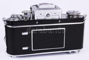 Exacta Ihagee Dresden fényképezőgép, Carl Zeiss Jena Biotar 1:3,5 f=5 objektívvel, bőr tokban, kissé...