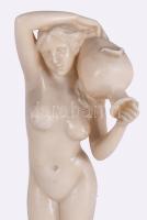 Női akt korsóval szobor, bakelit, m: 29 cm
