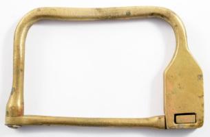 Antik réz postazsák zár, kulcs nélkül, 11x7 cm