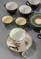 Banános doboznyi üveg, kerámia és porcelán tétel, klf méretben és állapotban