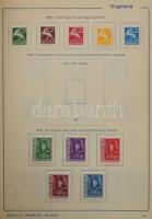 1871-1936 Magyar gyűjtemény sorokkal, portókkal, hivatalos bélyegekkel, előnyomott olasz albumban