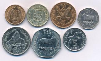 Falkland-szigetek 1980-1992. 1p-50p + 1p (7xklf) T:AU-XF
Falkland Islands 1980-1992. 1 Pence - 50 P...