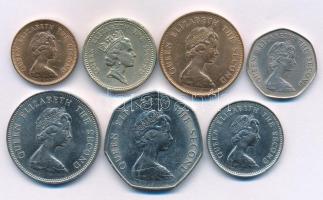 Falkland-szigetek 1980-1992. 1p-50p + 1p (7xklf) T:AU-XF
Falkland Islands 1980-1992. 1 Pence - 50 P...