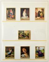 Festmények motívum gyűjtemény fogazott és vágott sorokkal, blokkokkal, Marini albumlapokon (betapadások!!), hozzá naptár Festmény bélyegekkel és elsőnapi bélyegzésekkel