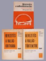 Bevezetés a vallástörténetbe. Jegyzet. Szakosító tanfolyam. I. évf. 1-2. félév. I. évf. 1. félév: Írta: Gecse Gusztáv. I. évf. 2. félév: Gecse Gusztáv, Lukács József, Pogány Róbert. MSZMP Marxizmus-Leninizmus Esti Egyetemek szakosító tanfolyam hallgatói részére. + Ábragyűjtemény. Összeáll.: Gecse Gusztáv. Bp., 1969-1976, Kossuth. Kiadói papírkötés, és kiadói mappa, aláhúzásokkal.