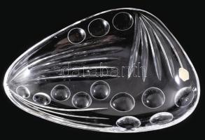 Op-art ólomkristály kínáló, címkével jelzett, hibátlan, 23,5x16,5 cm