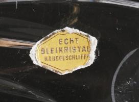 Op-art ólomkristály kínáló, címkével jelzett, hibátlan, 23,5x16,5 cm