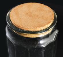 Bordázott üveg makaróni tészta tároló, hibátlan, m: 30 cm