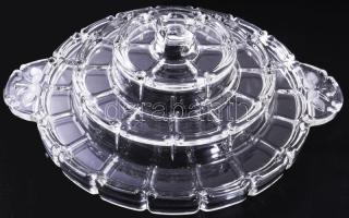 WMF üveg falatpiramis kínáló. Hibátlan, dobozában, d: 28 cm