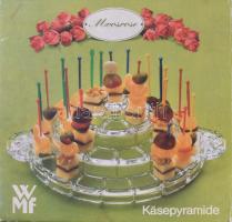 WMF üveg falatpiramis kínáló. Hibátlan, dobozában, d: 28 cm