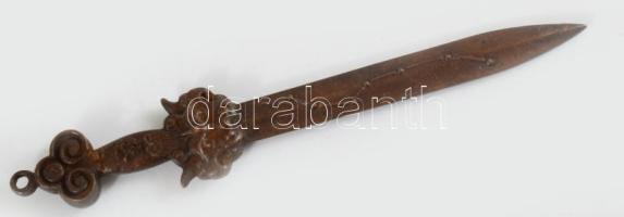 Keleti réz levélnyitó, h: 12,5 cm
